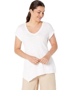 NIC+ZOE Shirts & Tops Short Sleeve V-Neck Asymmetrical Tee -NIC+ZOE outlet store 617lXrOnP9L. AC SR736920