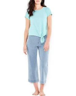 NIC+ZOE Shirts & Tops Short Sleeve Round Neck Tie Front Tee