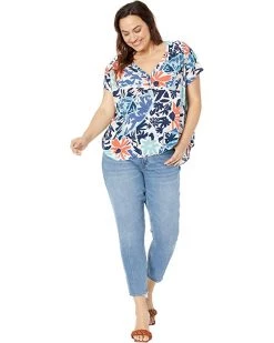 NIC+ZOE Shirts & Tops Plus Size Tropical Patchwork Top -NIC+ZOE outlet store 71C7KYGFBhL. AC SR736920