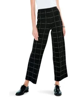 NIC+ZOE Petite Etched Plaid Wide Leg Pants
