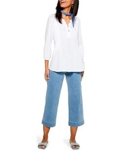 NIC+ZOE Shirts & Tops Plus Size Double Gauze Tucked Blouse