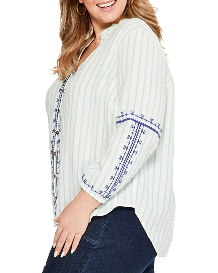 NIC+ZOE Shirts & Tops Plus Size Embroidered Terrace Top 4 NIC+ZOE Shirts & Tops Plus Size Embroidered Terrace Top - Image 2