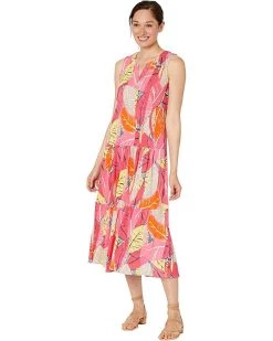 NIC+ZOE Dresses Feather Leaves Dress