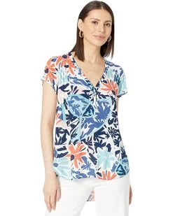 NIC+ZOE Shirts & Tops Tropical Patchwork Top
