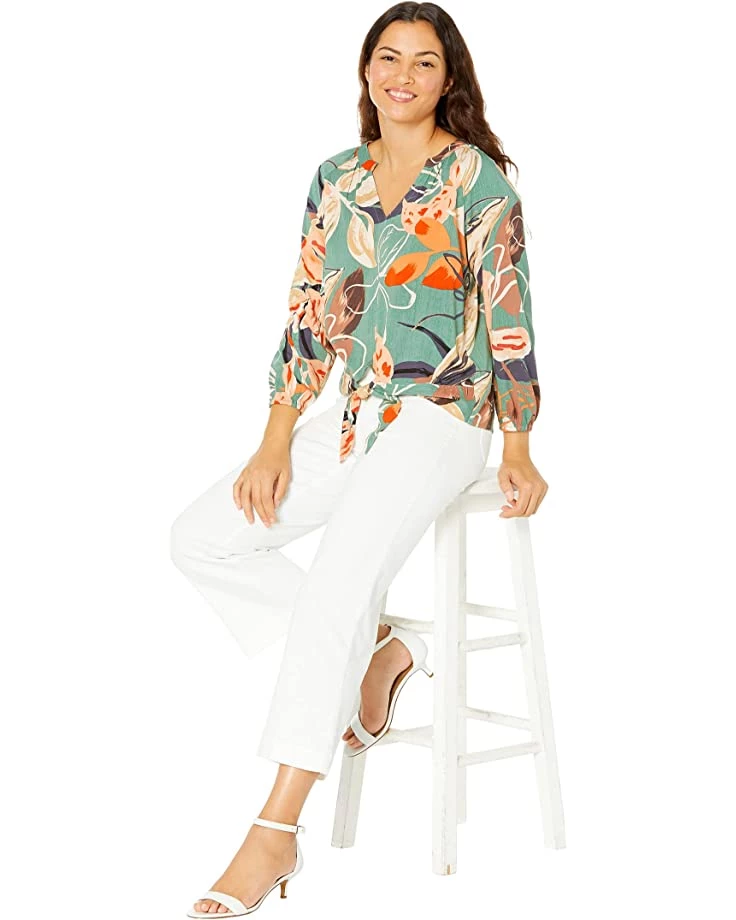NIC+ZOE Shirts & Tops Artful Floral Live in Tie Top 6 NIC+ZOE Shirts & Tops Artful Floral Live in Tie Top - Image 4