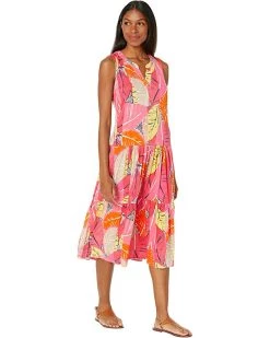 NIC+ZOE Dresses Petite Feather Leaves Dress