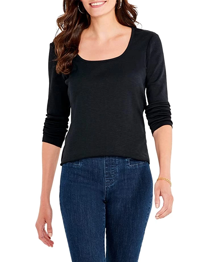 NIC+ZOE Shirts & Tops Long Sleeve Square Neck Tee 3 NIC+ZOE Shirts & Tops Long Sleeve Square Neck Tee