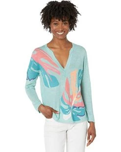 NIC+ZOE Sweaters Petite Fiesta Fronds Sweater