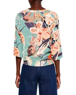 NIC+ZOE Shirts & Tops Petite Artful Floral Live in Tie Top -NIC+ZOE outlet store 81IxbRErHvL. AC SR736920