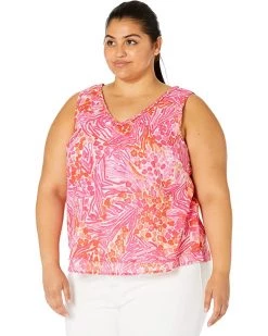 NIC+ZOE Shirts & Tops Plus Size Watercolor Petals Tank