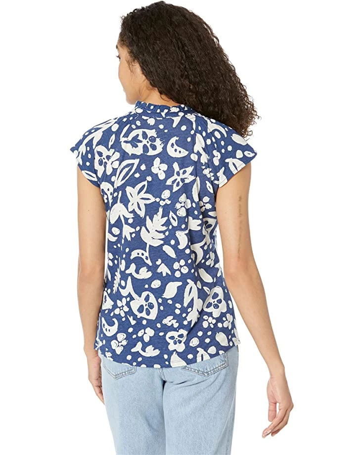 NIC+ZOE Shirts & Tops Moonlit Stamp Short Sleeve Ruffle V Tee 4 NIC+ZOE Shirts & Tops Moonlit Stamp Short Sleeve Ruffle V Tee - Image 2