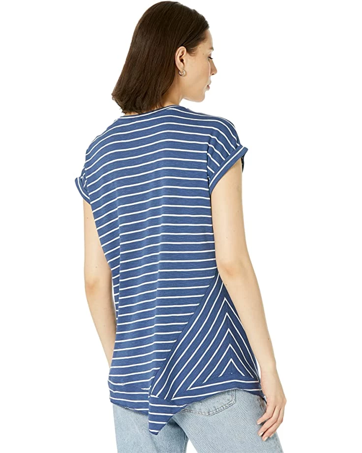 NIC+ZOE Shirts & Tops Striped Short Sleeve V-Neck Asymmetrical Tee 4 NIC+ZOE Shirts & Tops Striped Short Sleeve V-Neck Asymmetrical Tee - Image 2