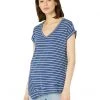 NIC+ZOE Shirts & Tops Striped Short Sleeve V-Neck Asymmetrical Tee -NIC+ZOE outlet store 81qz7EjefML. AC SR736920