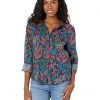NIC+ZOE Shirts & Tops Petite Vibrant Garden Crinkle Shirt