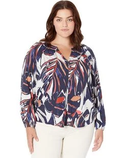 NIC+ZOE Shirts & Tops Plus Size Seaside Shade Shirt