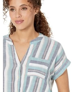 NIC+ZOE Shirts & Tops Horizon Stripe Tie Front Top -NIC+ZOE outlet store 91DFVuFcS5L. AC SR736920