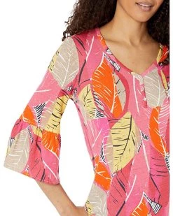 NIC+ZOE Shirts & Tops Feather Leaves Top -NIC+ZOE outlet store 91s9d5t66AL. AC SR736920